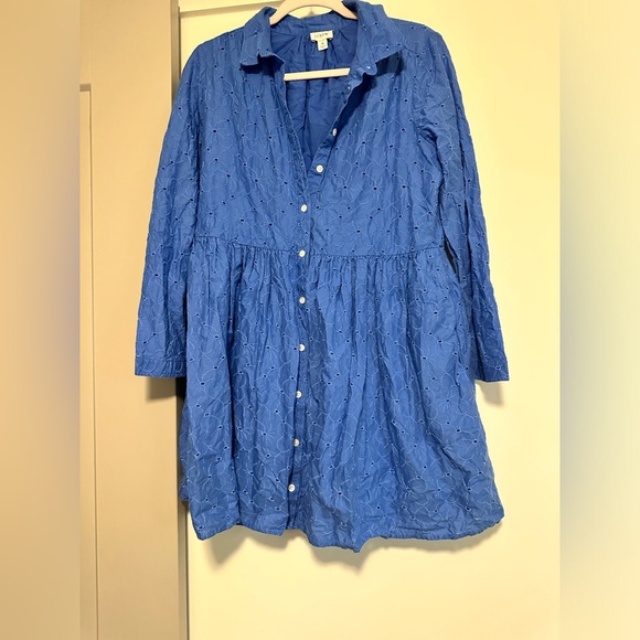 J crew eyelet blue mini dress - Picture 3 of 5